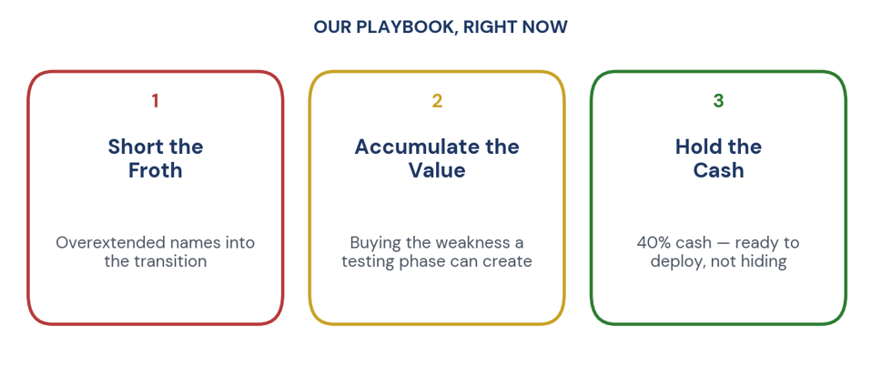 Figure 4. Our playbook right now.